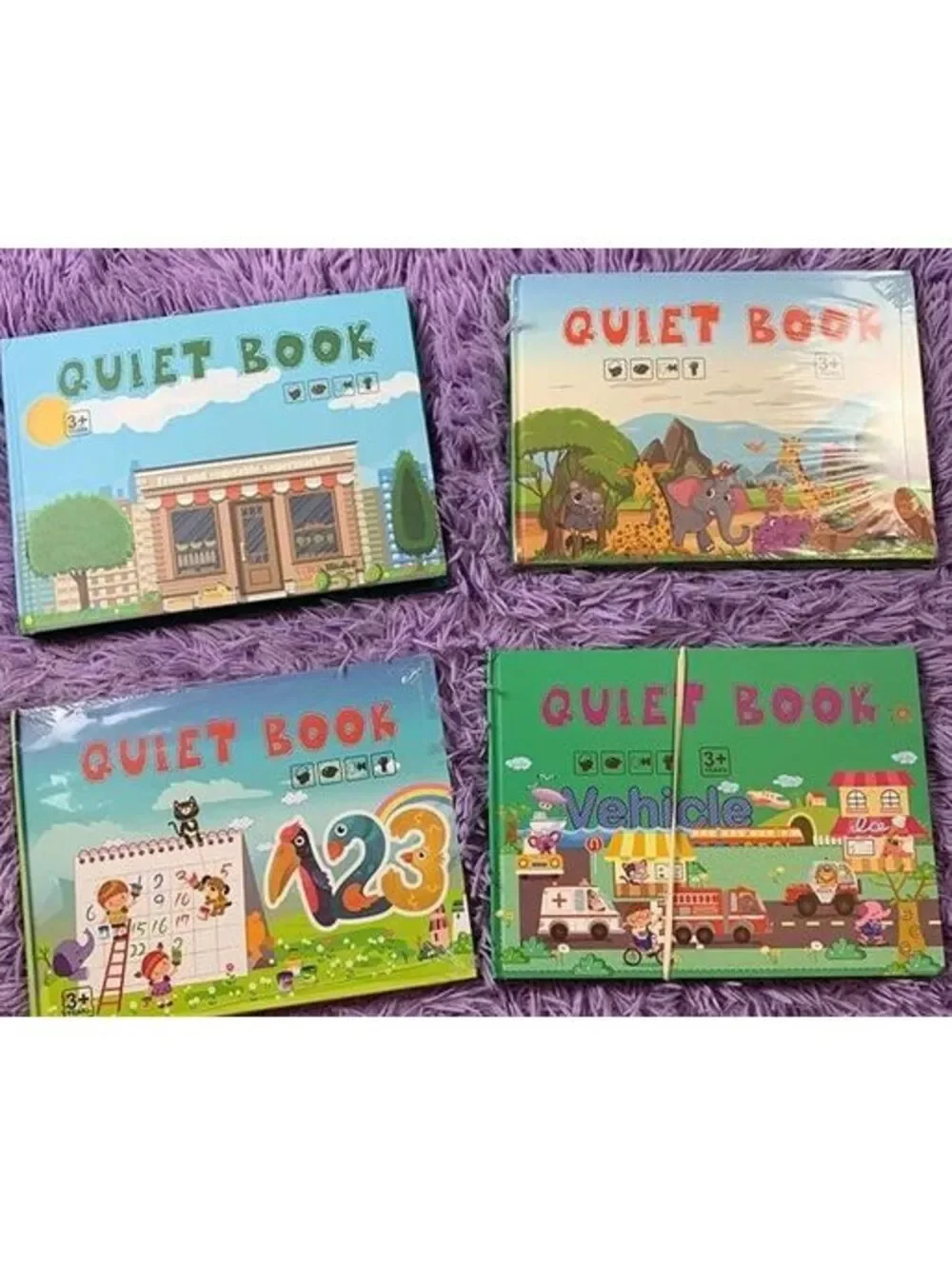 Montessori Quiet Books 4 Pack Sensory Learning Activity Books Special Needs